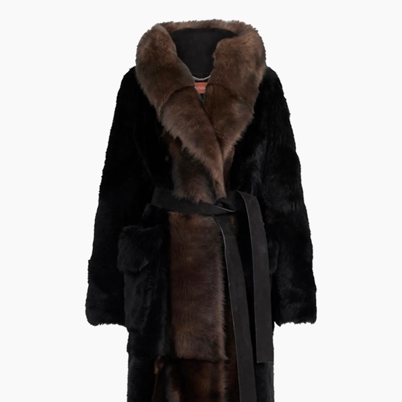 Altuzarra Jackets & Blazers - Shearling Self-Belt Coat
